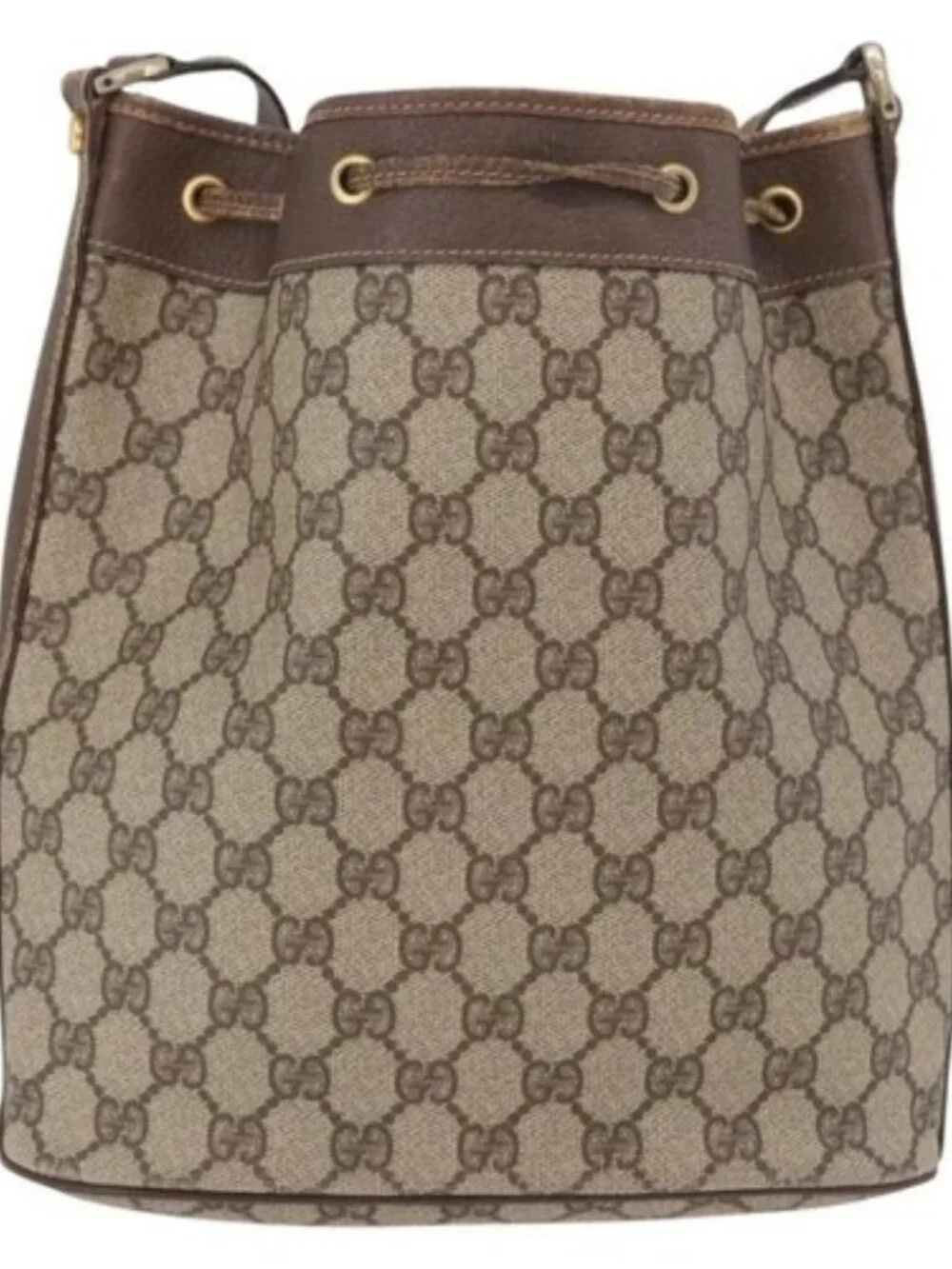 GUCCI GG Supreme Purse Shoulder Bag PVC Beige Gold 001 115 6179 4023 Auth 187851